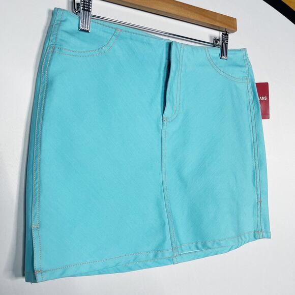 New Guess Jeans Size 27 Spa Blue Y2K Mini Skirt Denim Cotton Stretch 90s Vintage - Picture 4 of 8